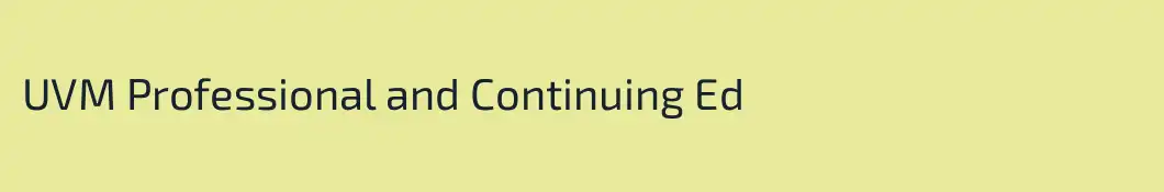 UVM Professional and Continuing Ed